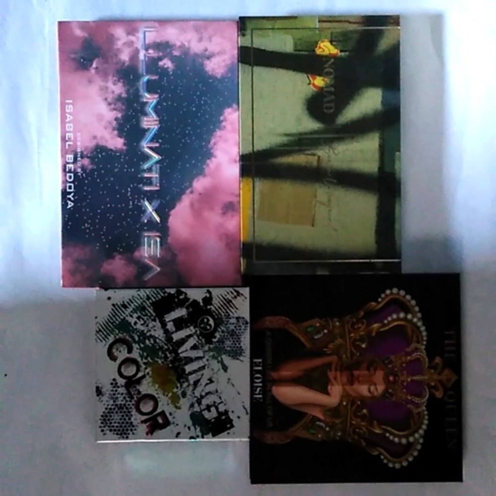 4 eyeshadow palettes by Nomad, Isabel Beddya, Hank and Henry, Eloise